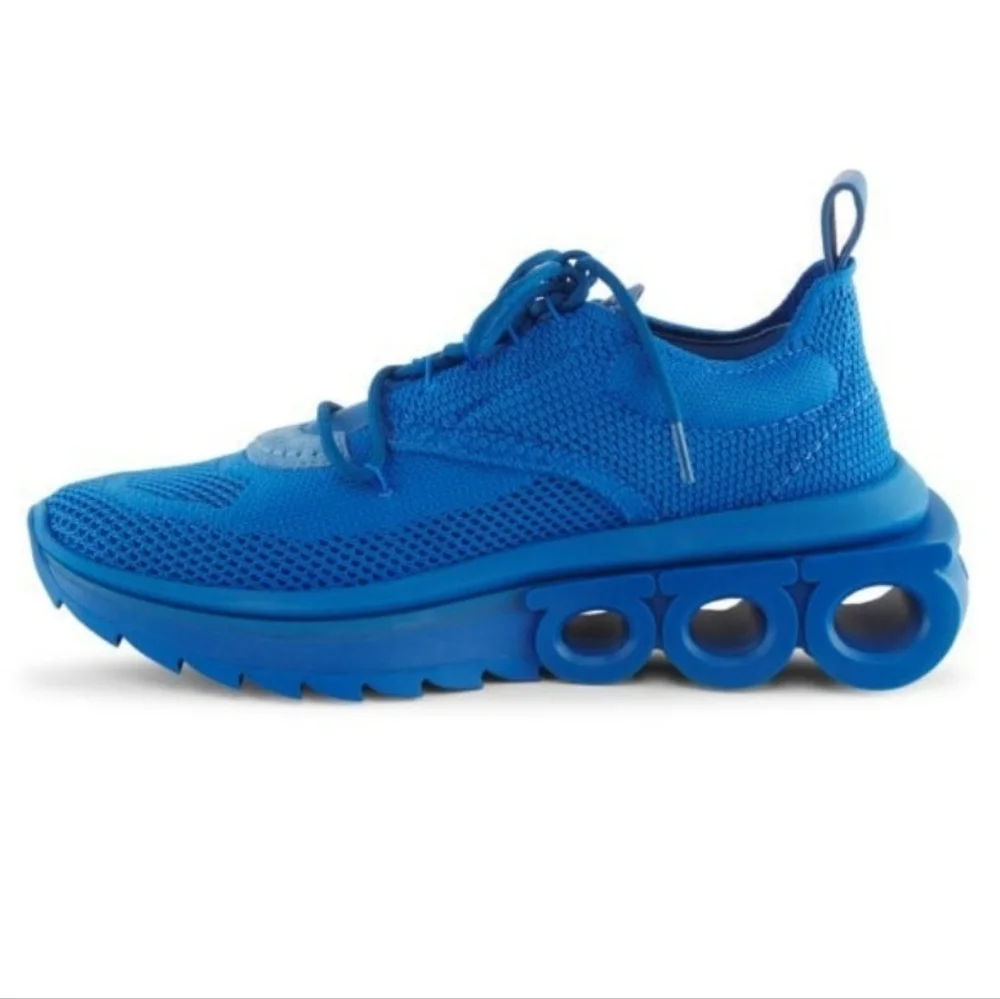 Salvatore Ferragamo Vibrant Blue Knit Sneakers